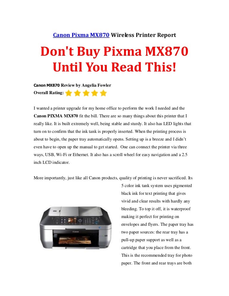 pixma mx870 printer