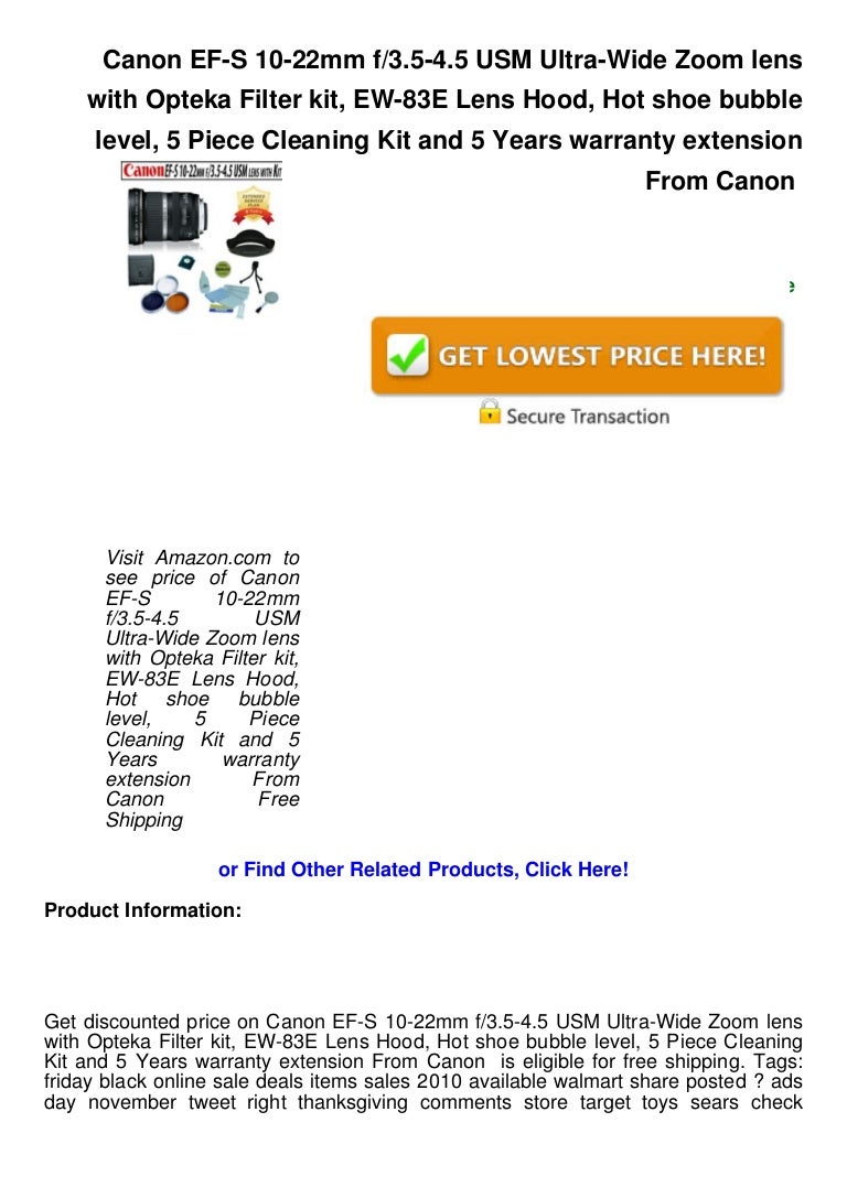 Canon Ef S 10 22mm F3 5 4 5 Usm Ultra Wide Zoom Lens With Opteka Canon Ef S 10 22mm F3 5 4 5 Usm Ultra Wide Zoom Lens With Opteka