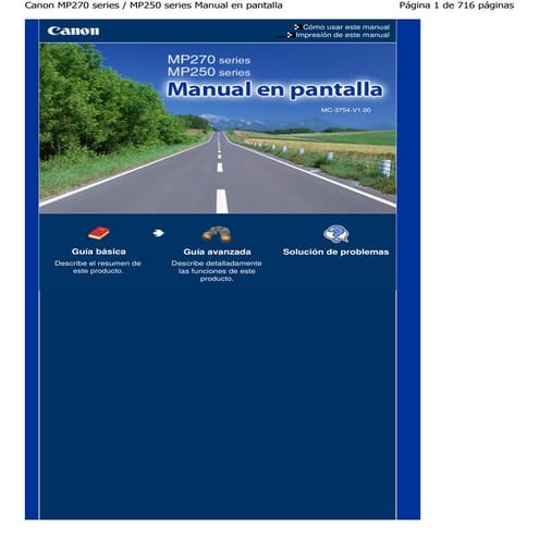 Canon mp270 mp250 series es