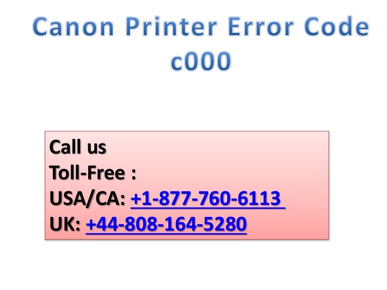 Canon printer error code c000