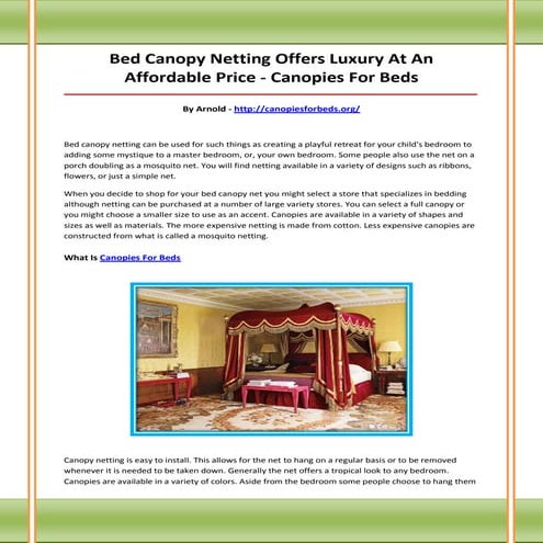 Canopies for beds | PDF