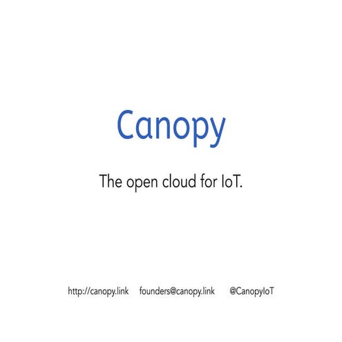 Canopy SF Home Automation Meetup Slides 10/14/2014