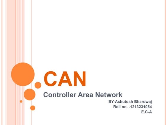 CAN (Controller Area Network) Bus Protocol | PPT