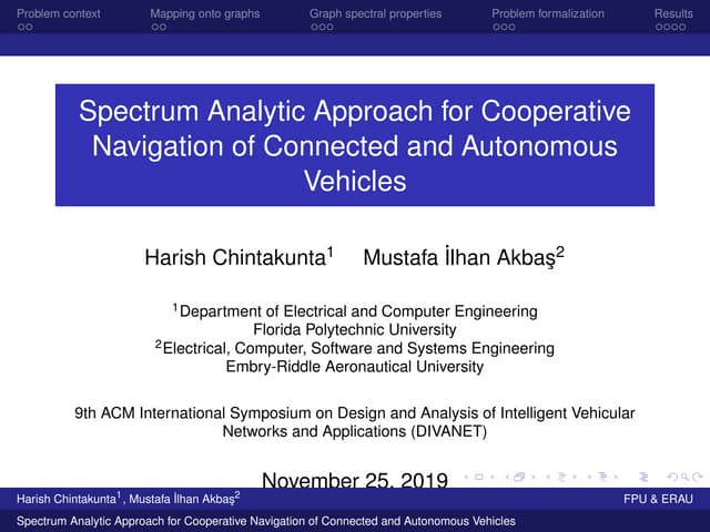 Spectrum Analytic Approach for Cooperative Navigation of Connected and Autonomous Vehicles
