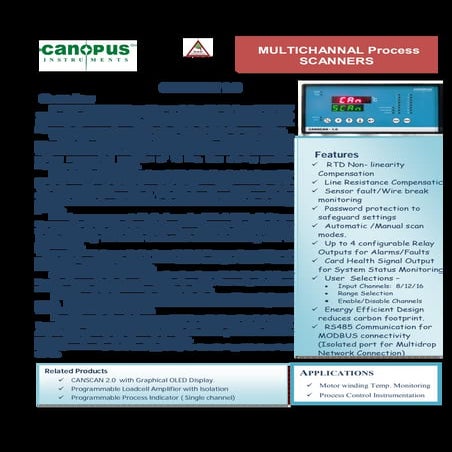 Find 4 channel,8 channel temperature scanner - Canopus Instruments