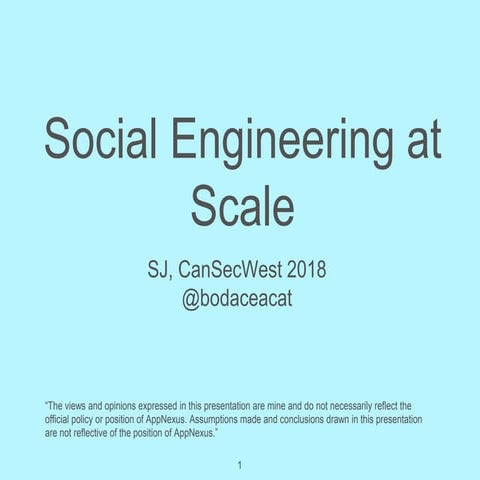 Social engineering at scale