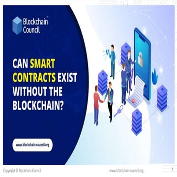 Can smart Contracts Exist without The Blockchain 