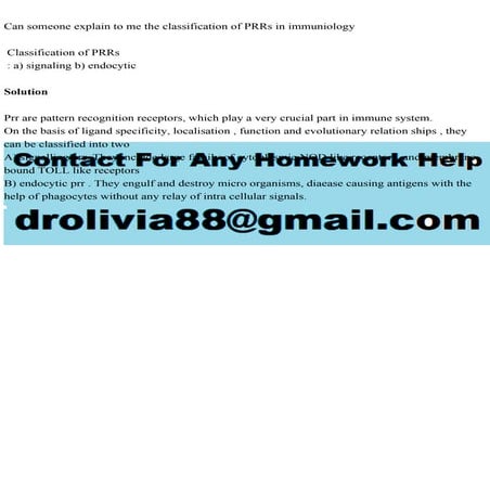 Can someone explain to me the classification of PRRs in immuniology.pdf