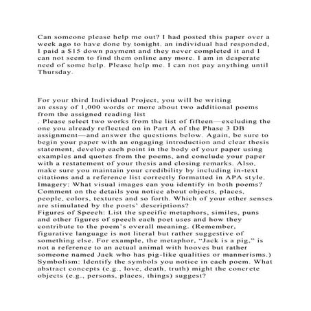 Can someone please help me out I had posted this paper over a week .docx