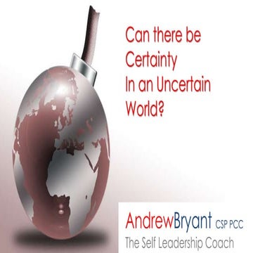 Can there be certainty in a vuca world?
