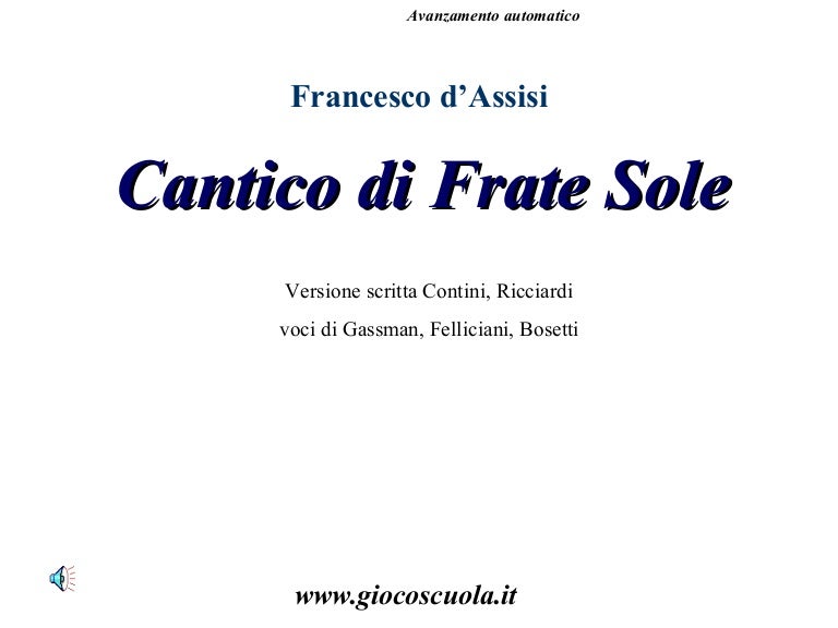 Il Cantico di frate Sole