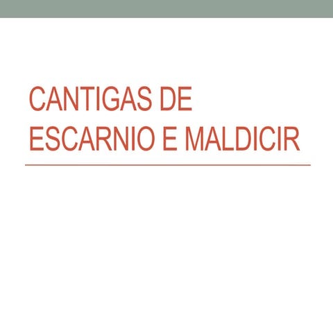 Cantiga de escarnio e maldicir