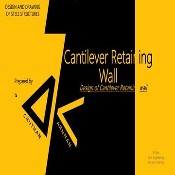 Design of Cantilever retaining wall