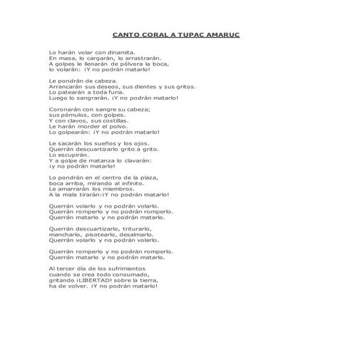Canto coral a tupac amaruc