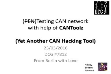 Testing CAN network with help of CANToolz
