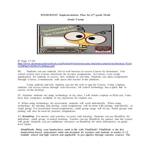 Canup- Technology implementation plan