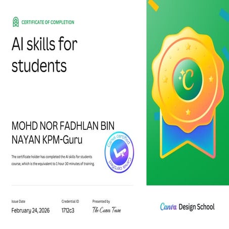 Certificate of Completion: AI Skills Training for Students | PDF