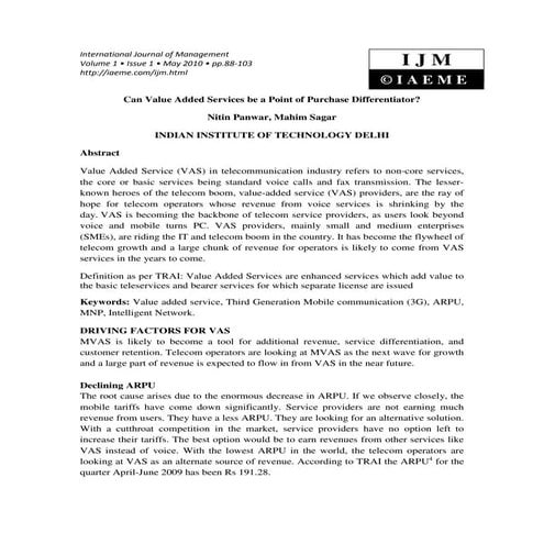 Can value added services be a point of purchase differentiator