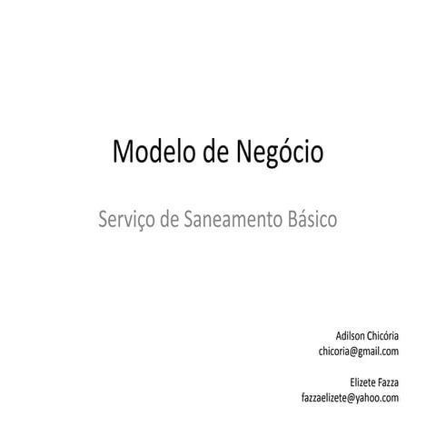 Modelo de Negócio de Concessionária Saneamento