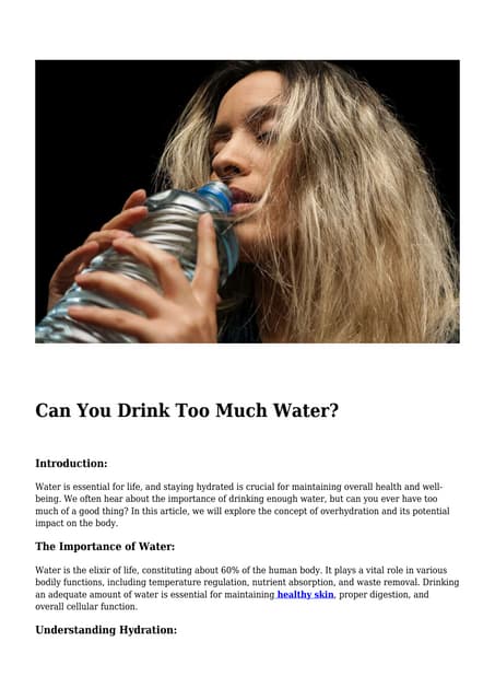 Water intoxication | PPT