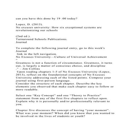 can you have this done by 19 00 todayLopez, D. (2013). No .docx