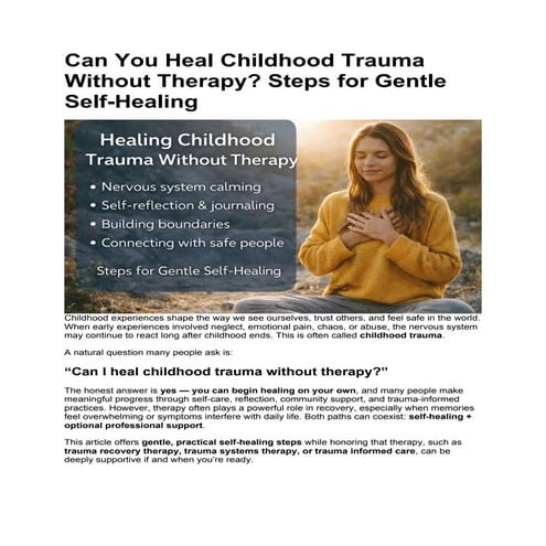 Can You Heal Childhood Trauma Without Therapy | DOCX