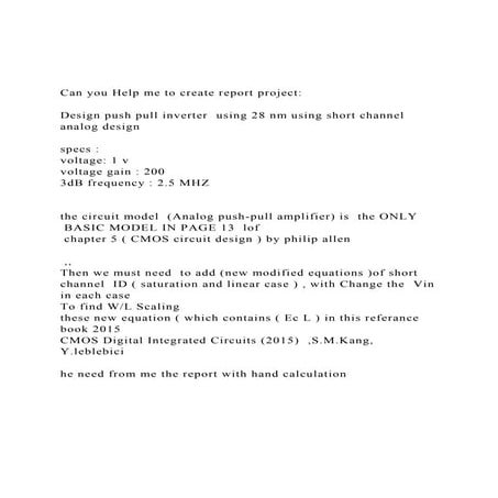 Can you Help me to create report projectDesign push pull .docx