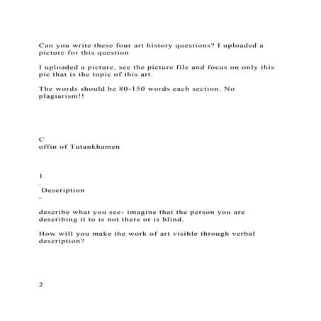 Can you write these four art history questions I uploaded a pictu.docx