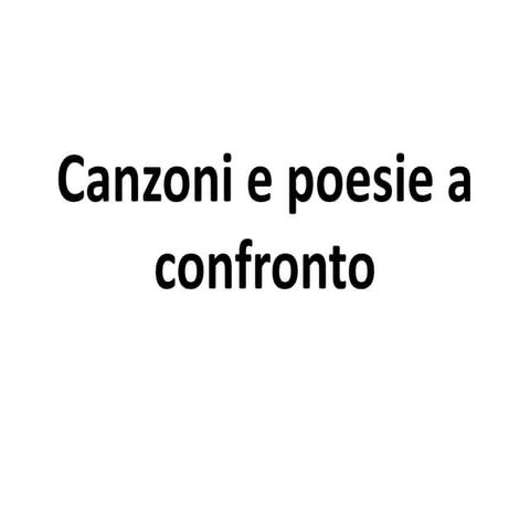 Canzoni e poesie
