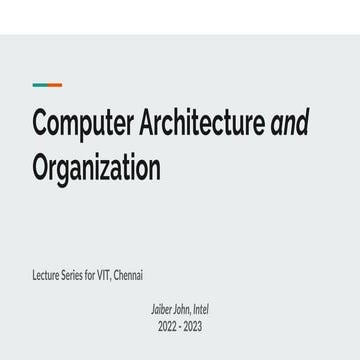 Computer Architecture and Organization | PPTX