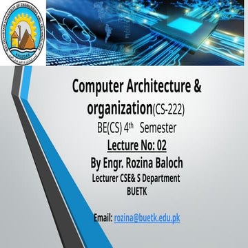 Introduction lecture on computer architecture. | PDF