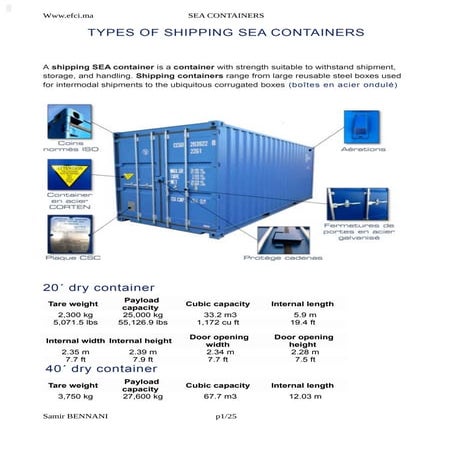 Caontainer types and container ships | PDF