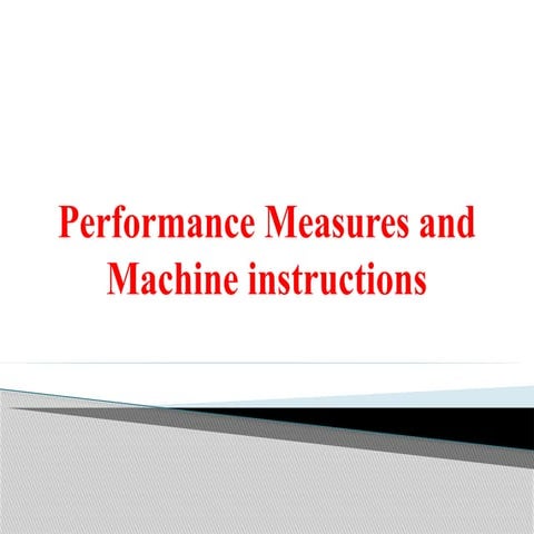 CAO Performance Measure and machine instrcutions