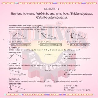 RELACIONES  MÉTRICAS EN  LOS TRIÁNG...