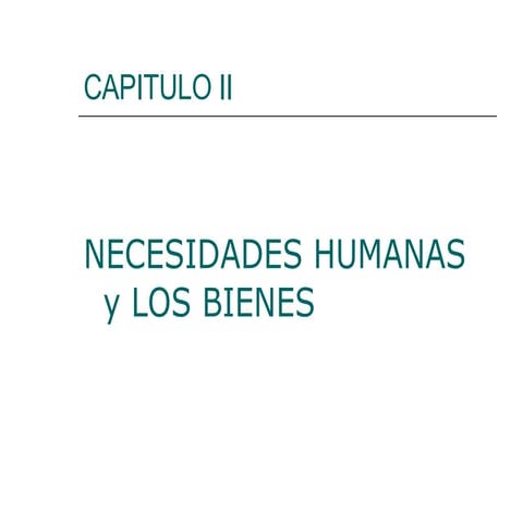 Cap II Proceso economico necesidades y bienes