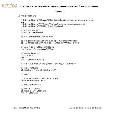 Cap1 exercicios comandos linux   resolucao part i