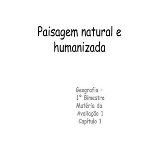 Cap 1 Paisagem Natural E Humanizada 3