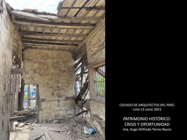 Patrimonio Histórico: Crisis y Oportunidad