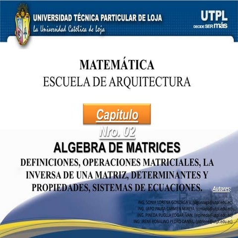ALGEBRA DE MATRICES