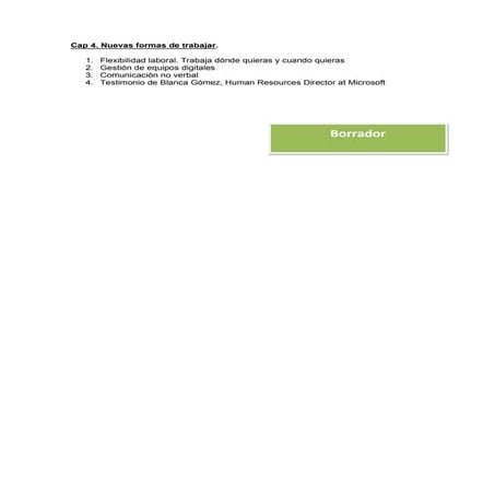 Cap 4. Nuevas formas de trabajar (del libro "Conectar talento, proyectar efic...