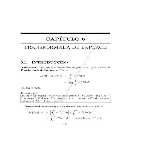 Ecuaciones Diferenciales - La Transformada de Laplace