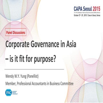 Corporate Governance in Asia  – is it fit for purpose?