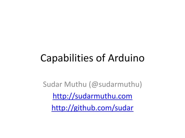 Capabilities of Arduino