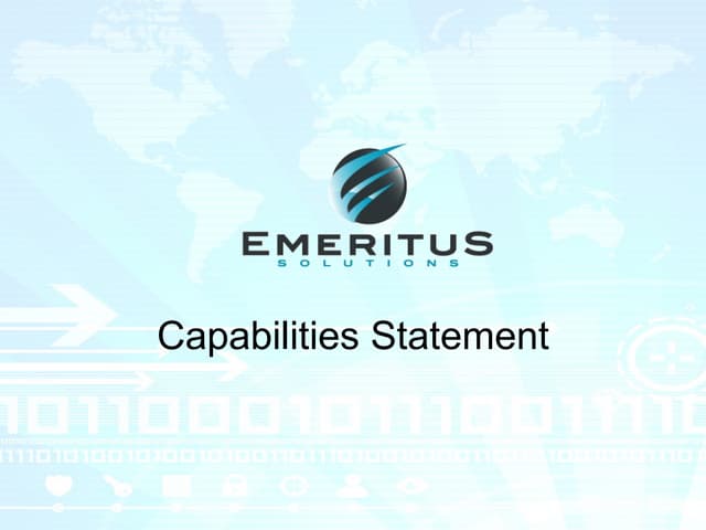 Capabilities Brief