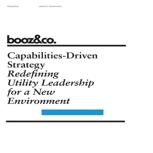 Capabilities driven strategy for utilities