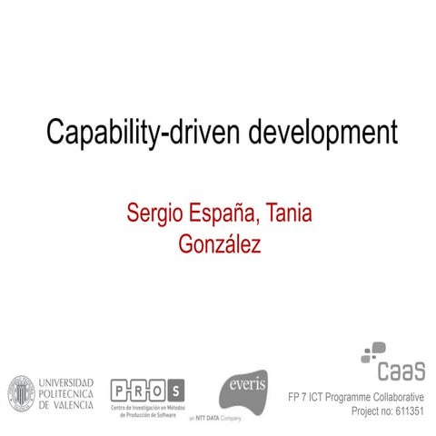 Full tutorial on Capability driven development