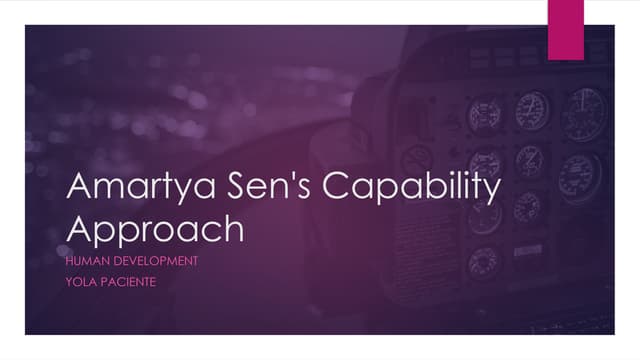 Capability approach Theory Amartya Sen | PPTX