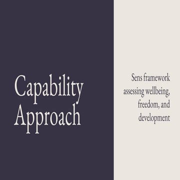 Capability approach Theory Amartya Sen | PPTX
