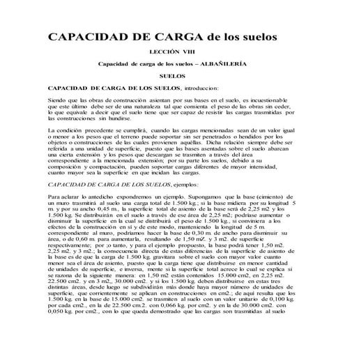 Capacidad de carga de los suelos