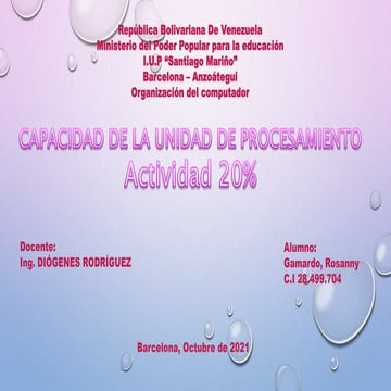 Capacidad de la unidad de procesamiento